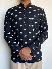 Elephant Hand Block Printed Short Kurta